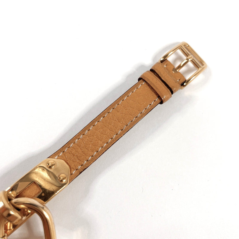 HERMES Watches Kelly watch Gold Plated/leather gold gold 〇VCarved seal Women Second hand