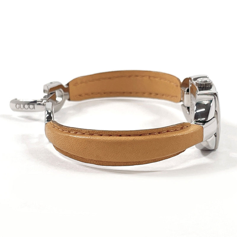 GUCCI Watches 6800L Bangle watch Stainless Steel/leather Silver Silver Women Second hand