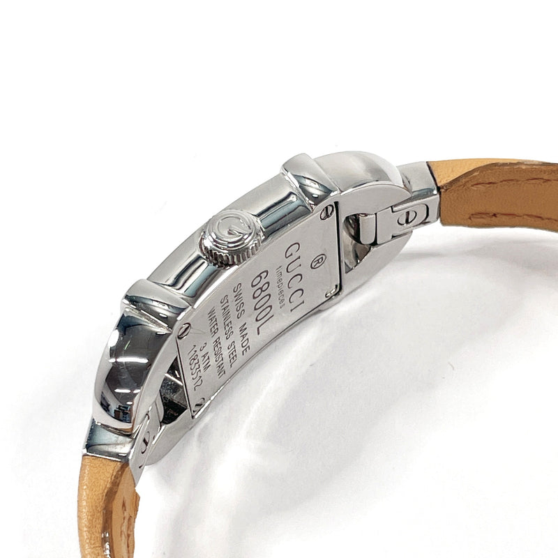 GUCCI Watches 6800L Bangle watch Stainless Steel/leather Silver Silver Women Second hand