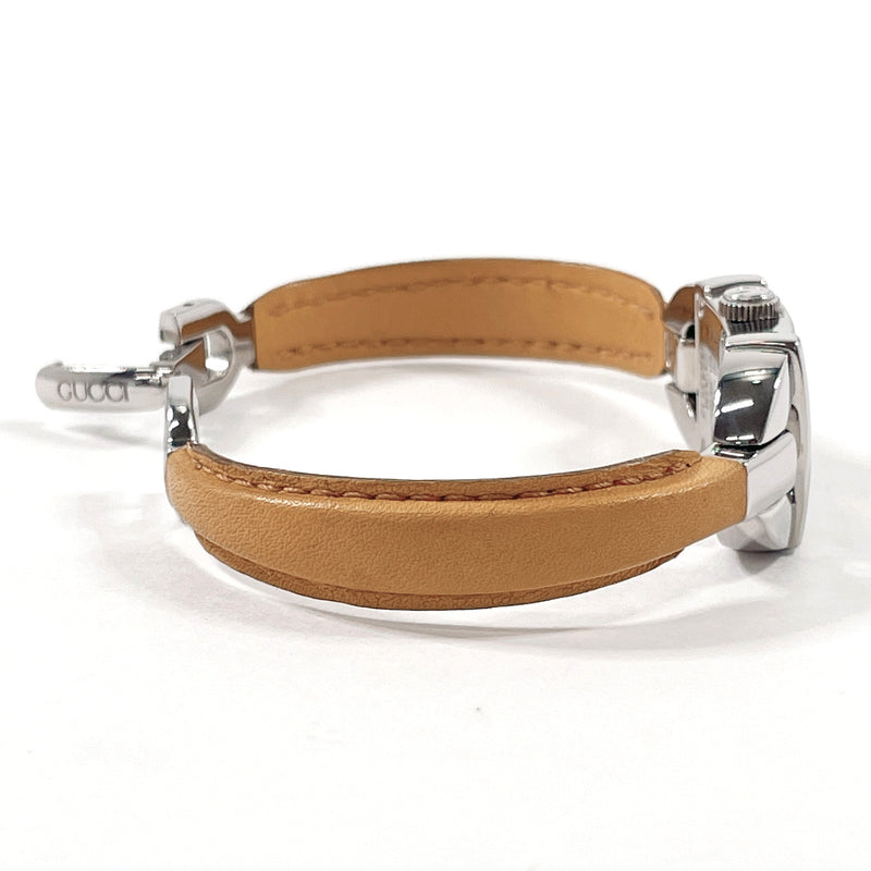 GUCCI Watches 6800L Bangle watch Stainless Steel/leather Silver Silver Women Second hand
