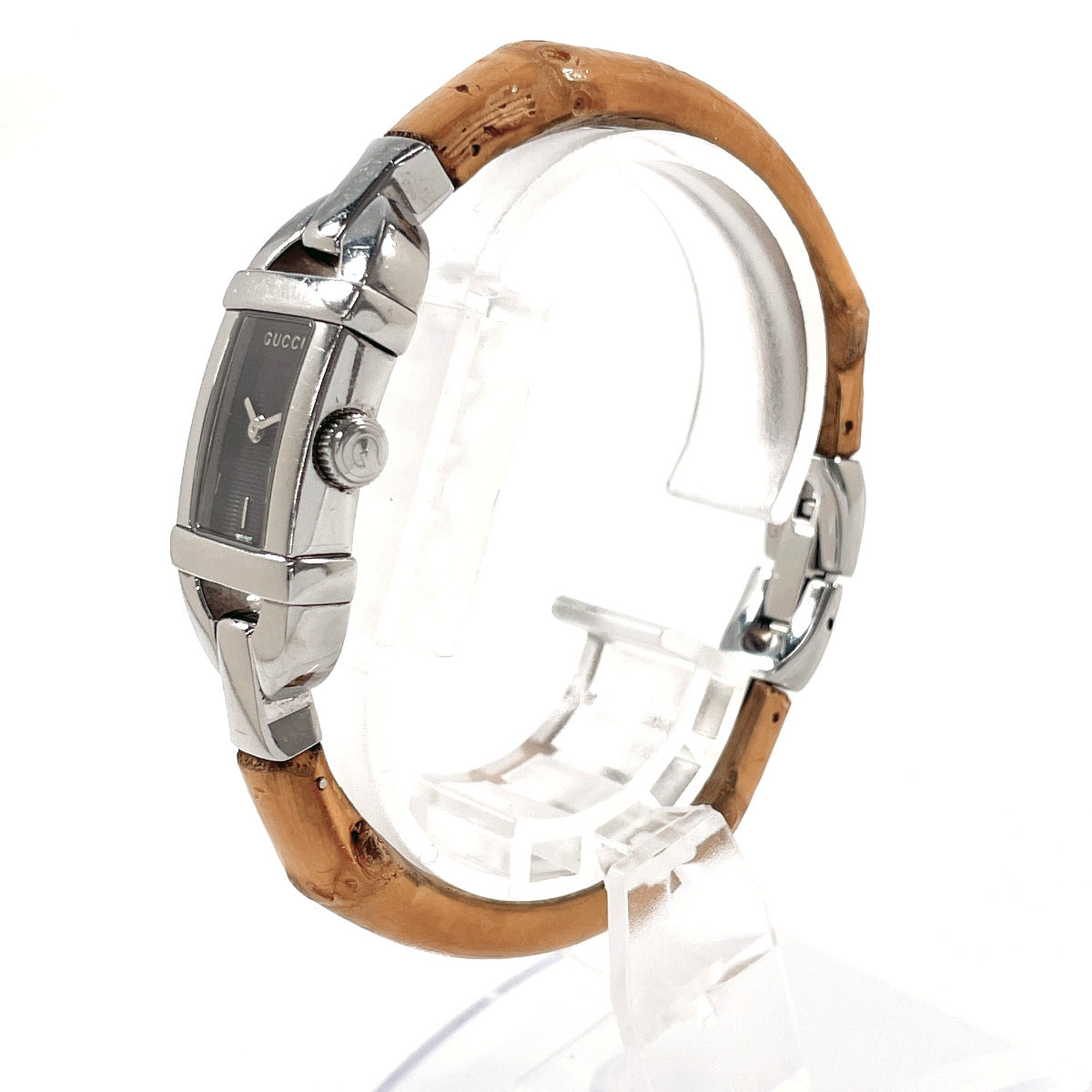 GUCCI 6800L アナログ時計 シルバー/ブラウン GUCCI Watches 6800L Bamboo bangle watch Stainless Steel/Stainless