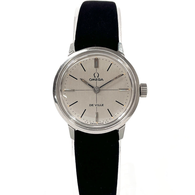 OMEGA Watches De Ville vintage Stainless Steel/Suede Silver Silver Women Second hand