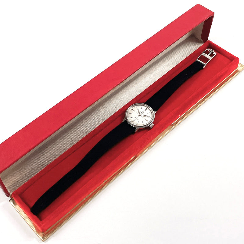 OMEGA Watches De Ville vintage Stainless Steel/Suede Silver Silver Women Second hand