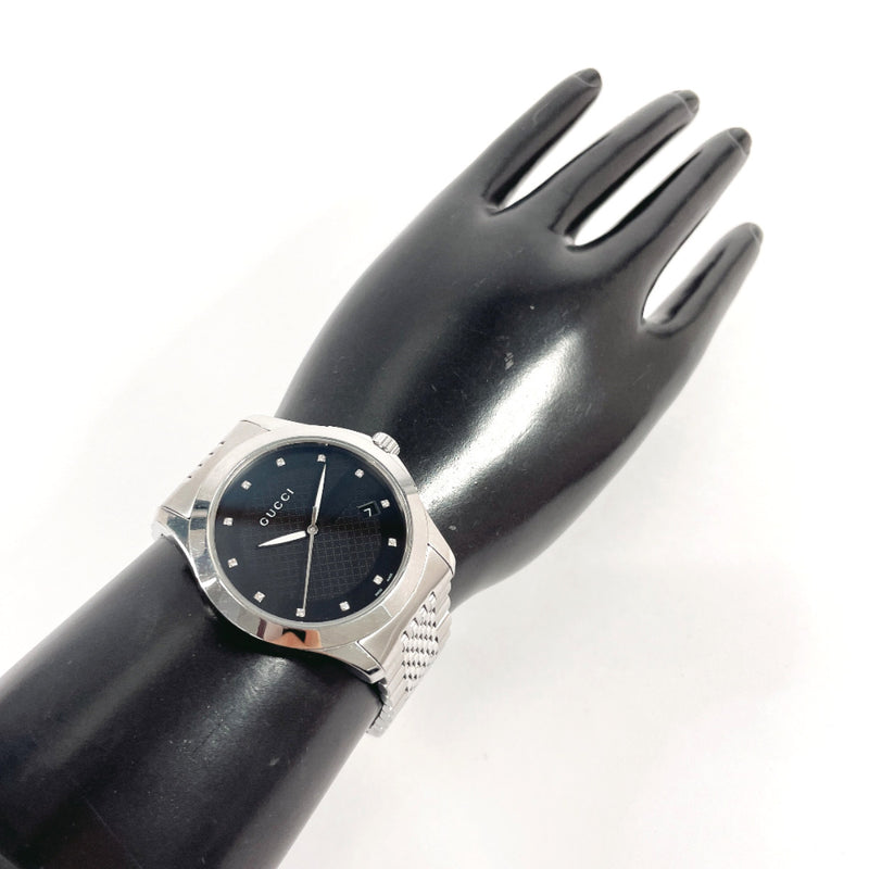 GUCCI Watches 126.4 G timeless 12P diamond Stainless Steel/Stainless Steel Silver Silver mens Second hand