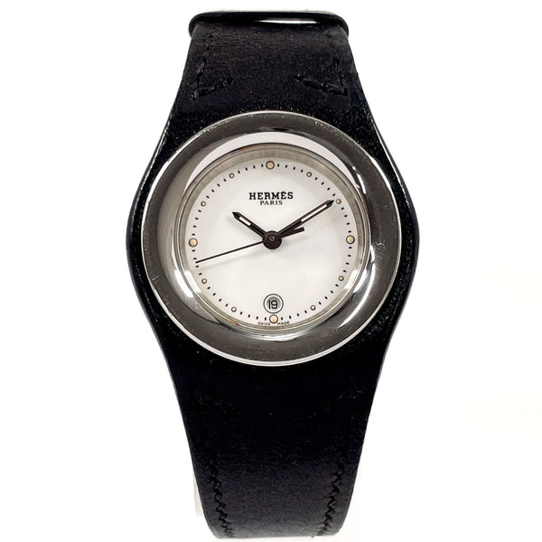 HERMES Watches HA1.210 Arne Stainless Steel/leather Silver Silver □BCarved seal Women Second hand