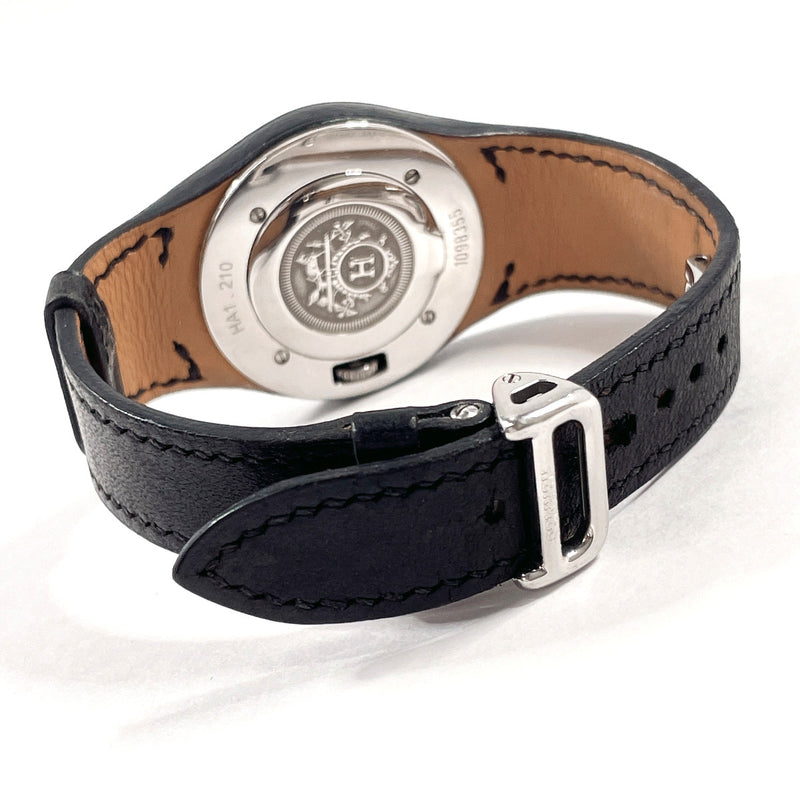HERMES Watches HA1.210 Arne Stainless Steel/leather Silver Silver □BCarved seal Women Second hand