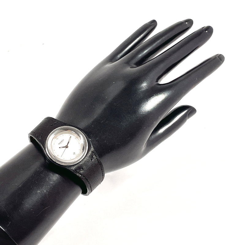 HERMES Watches HA1.210 Arne Stainless Steel/leather Silver Silver □BCarved seal Women Second hand