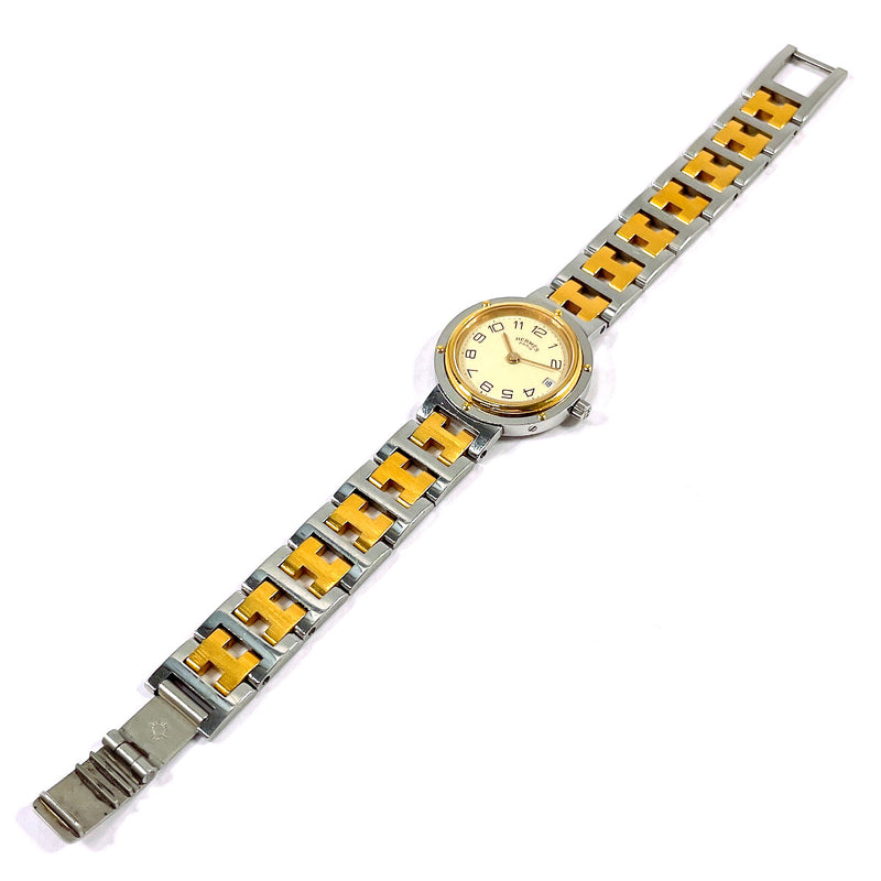 HERMES Watches Clipper Stainless Steel/Gold Plated Silver Silver Women Second hand