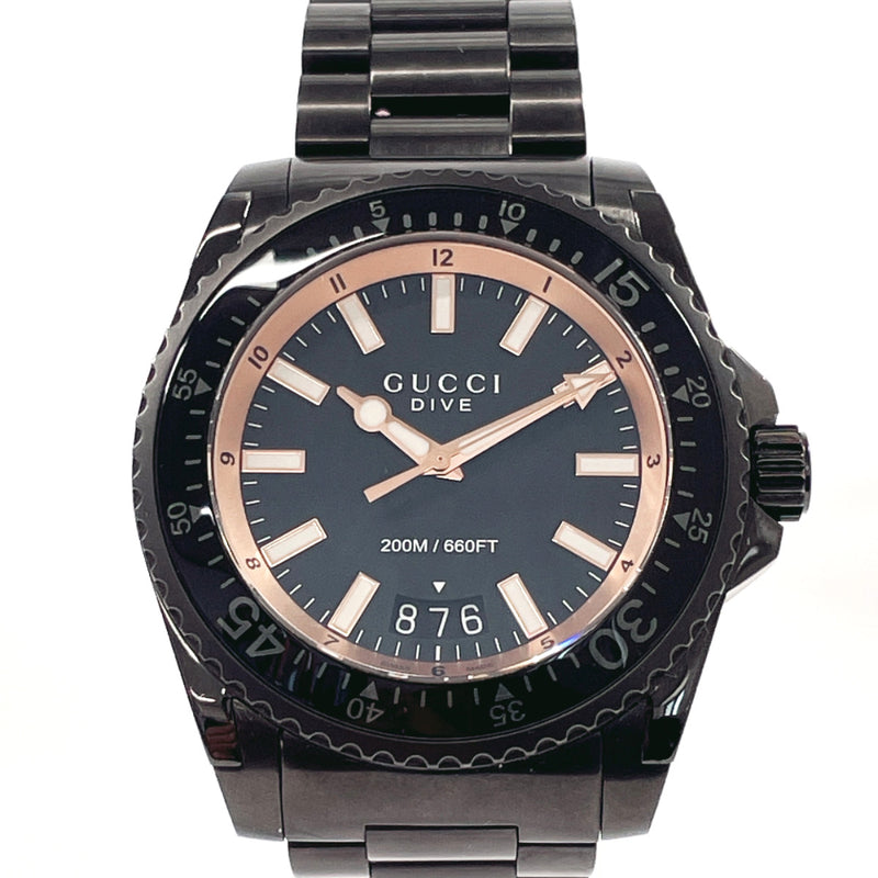 GUCCI Watches YA136213 Dive Stainless Steel/Stainless Steel Black mens Second hand