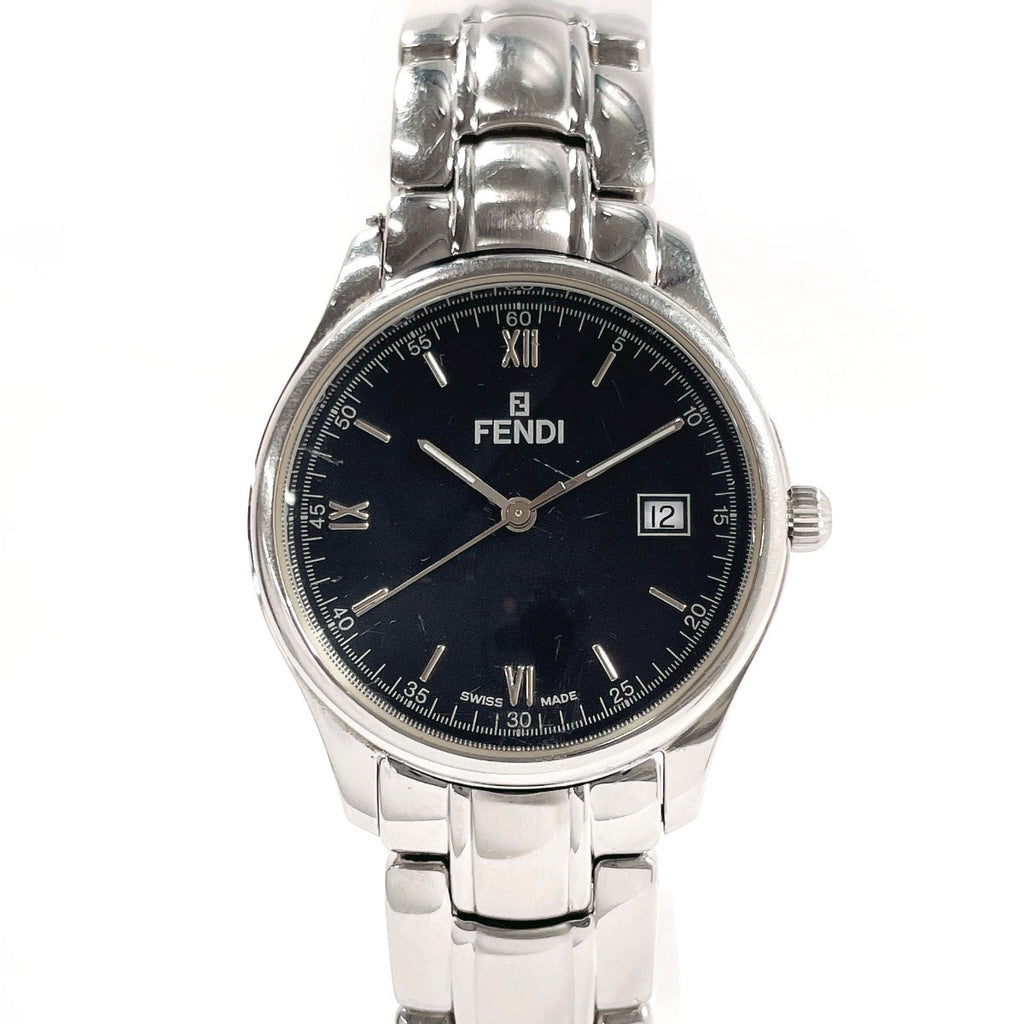 Vintage FENDI 210G Men's Quartz Watch 34mm Silver Dial Fully