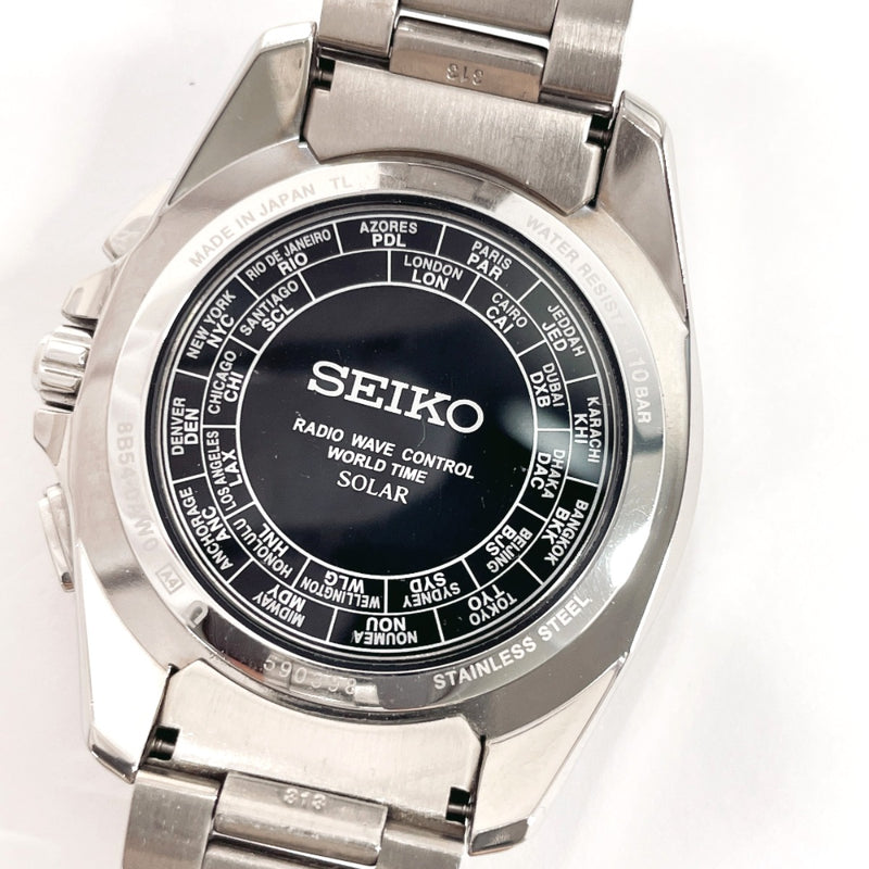 SEIKO Watches SAGA145 8B54-0AW0 Brights World time Stainless Steel/Stainless Steel Silver mens Second hand