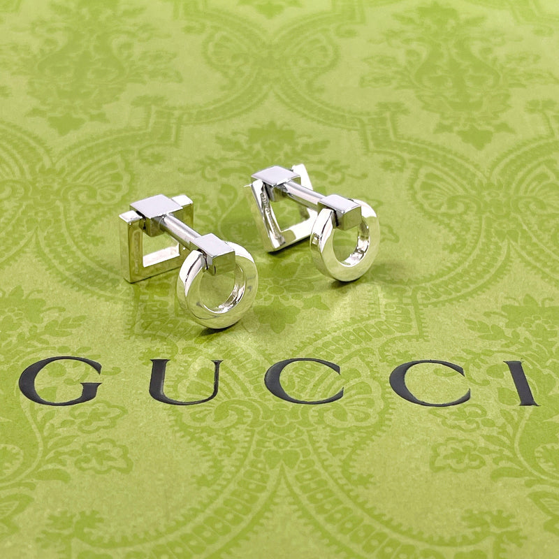 GUCCI cuffs Cufflinks Silver925 Silver mens Second hand