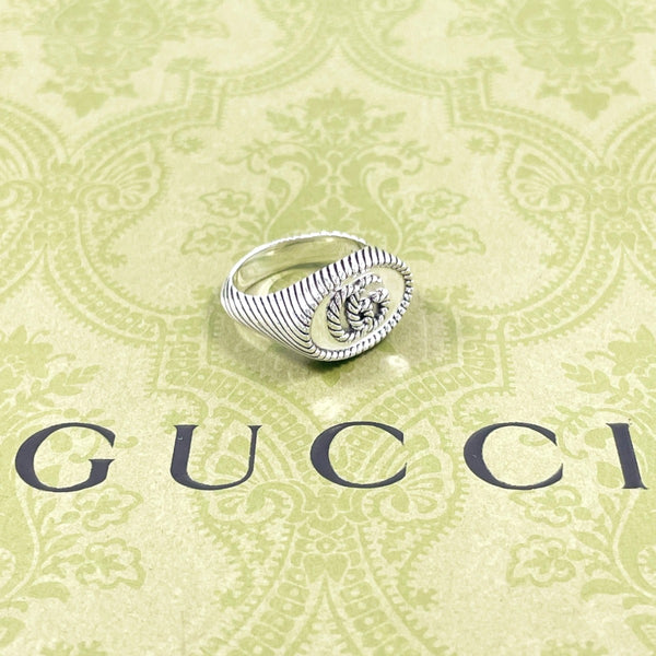 GUCCI Ring Double G twist Silver925 #US 6 3/4 Silver unisex Second hand