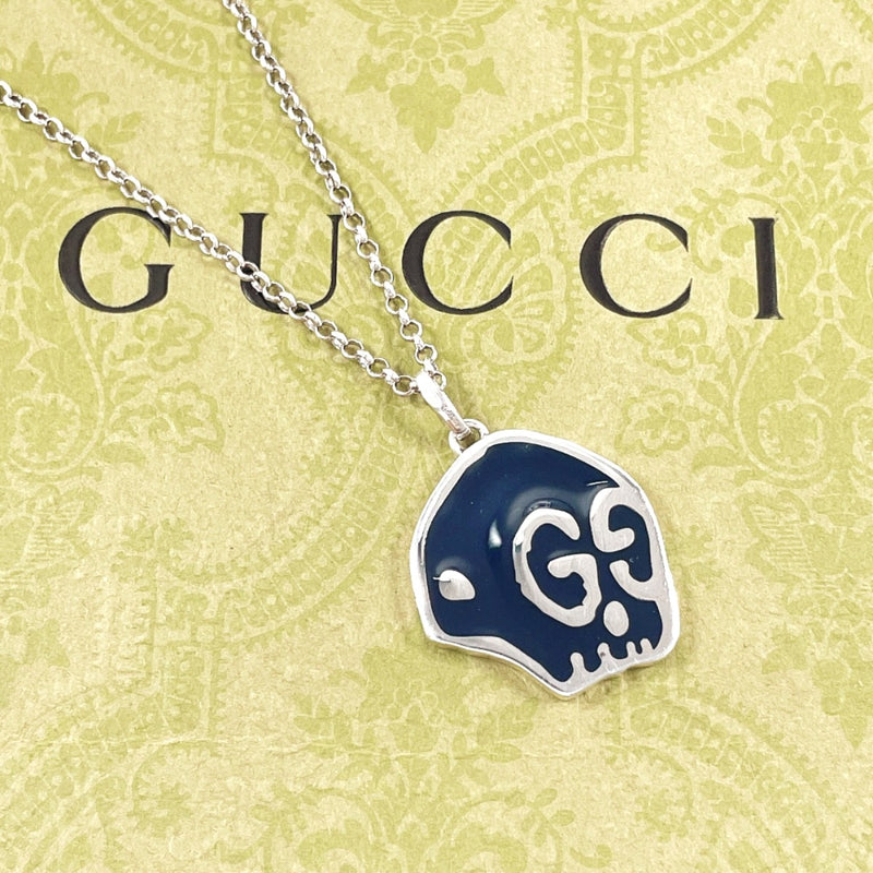 Gucci ロゴ入りスカルネックレス GUCCI Necklace Ghost Skull Silver925 Silver Silver unisex Second