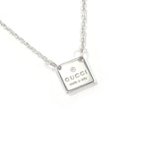GUCCI Necklace Square with logo Silver925 Silver unisex Second hand