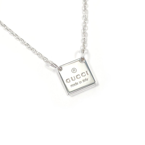 GUCCI Necklace Square with logo Silver925 Silver unisex Second hand