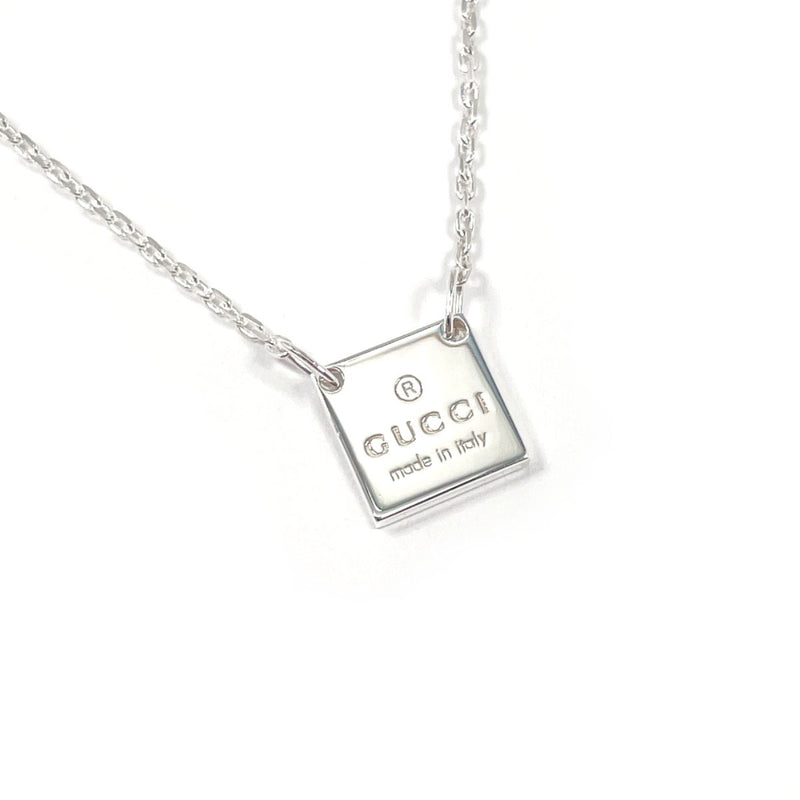 GUCCI Necklace Square with logo Silver925 Silver unisex Second hand