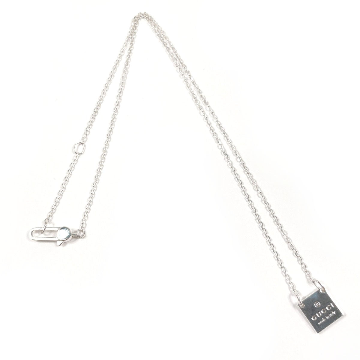 GUCCI Necklace Square with logo Silver925 Silver unisex Second 