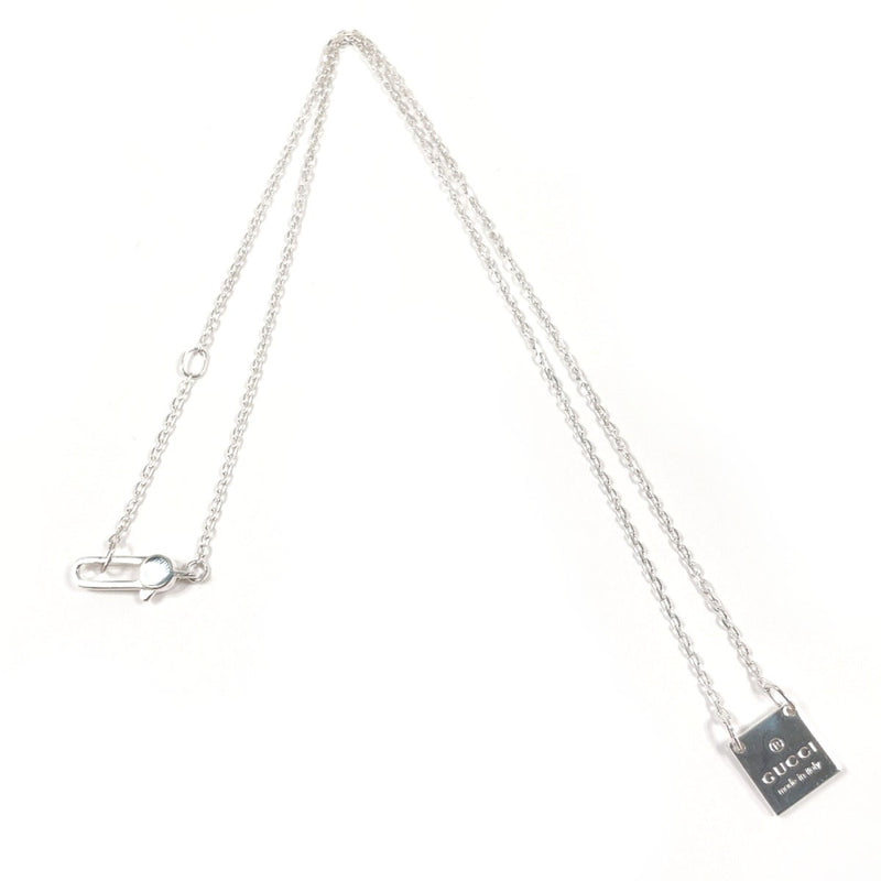 GUCCI Necklace Square with logo Silver925 Silver unisex Second hand