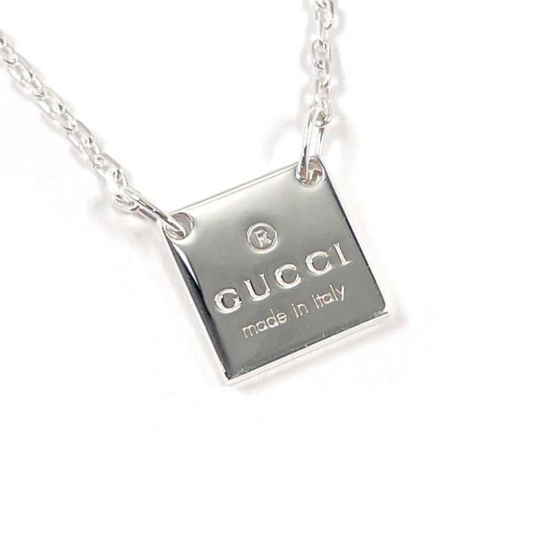 GUCCI Necklace Square with logo Silver925 Silver unisex Second hand