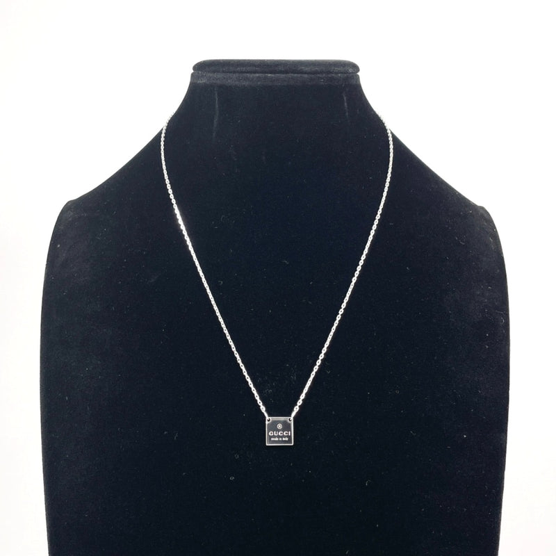 GUCCI Necklace Square with logo Silver925 Silver unisex Second hand