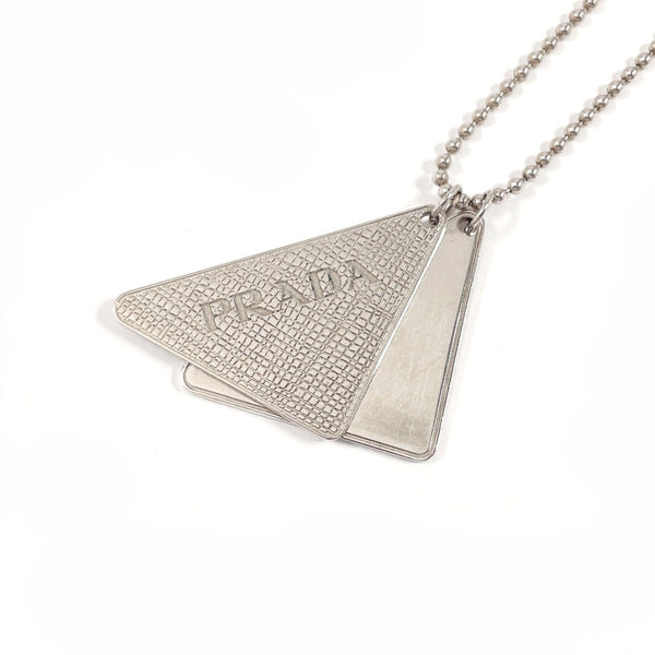 PRADA Necklace 2JC835 Symbol Pendant triangle logo Silver925 Silver unisex Second hand