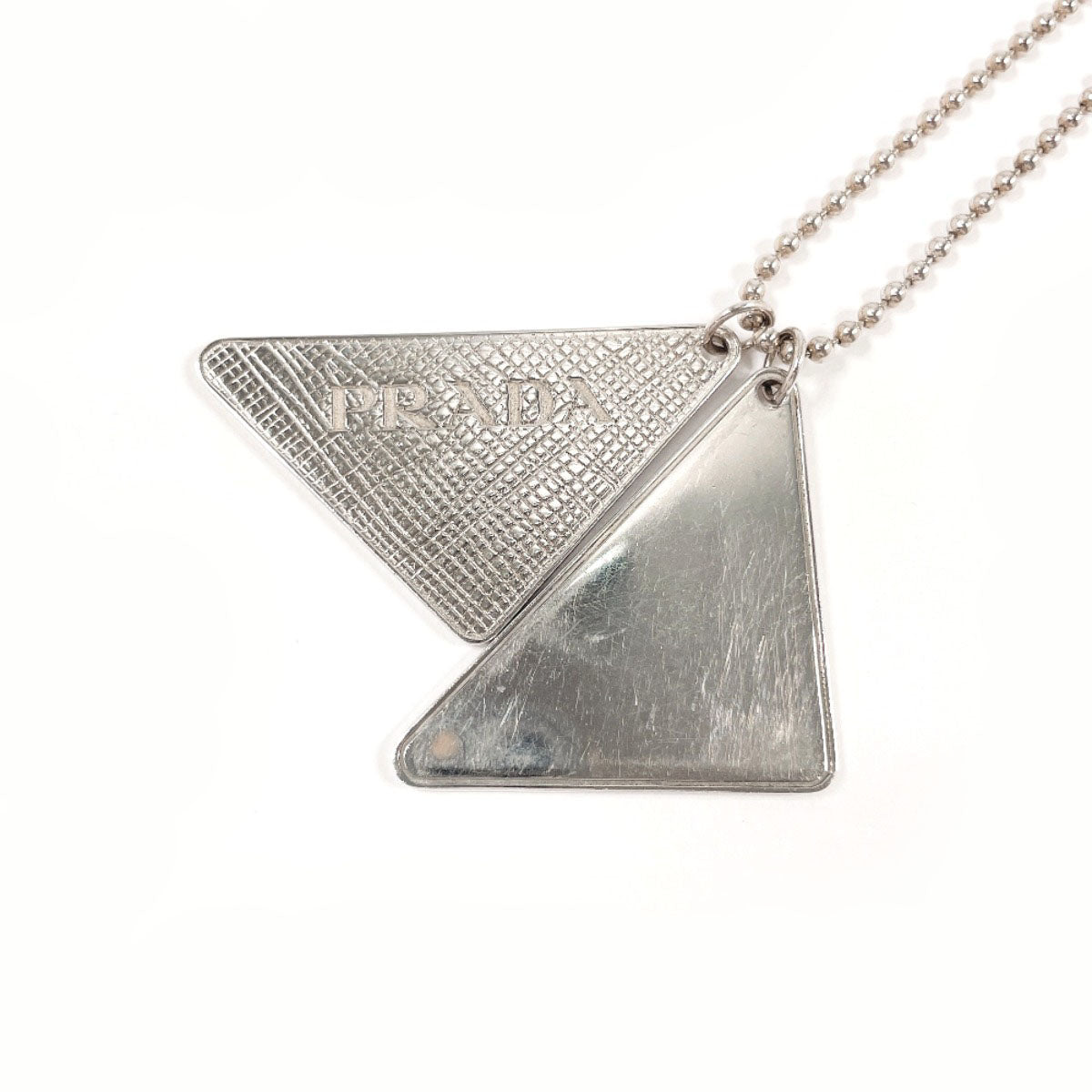 PRADA Necklace 2JC835 Symbol Pendant triangle logo Silver925