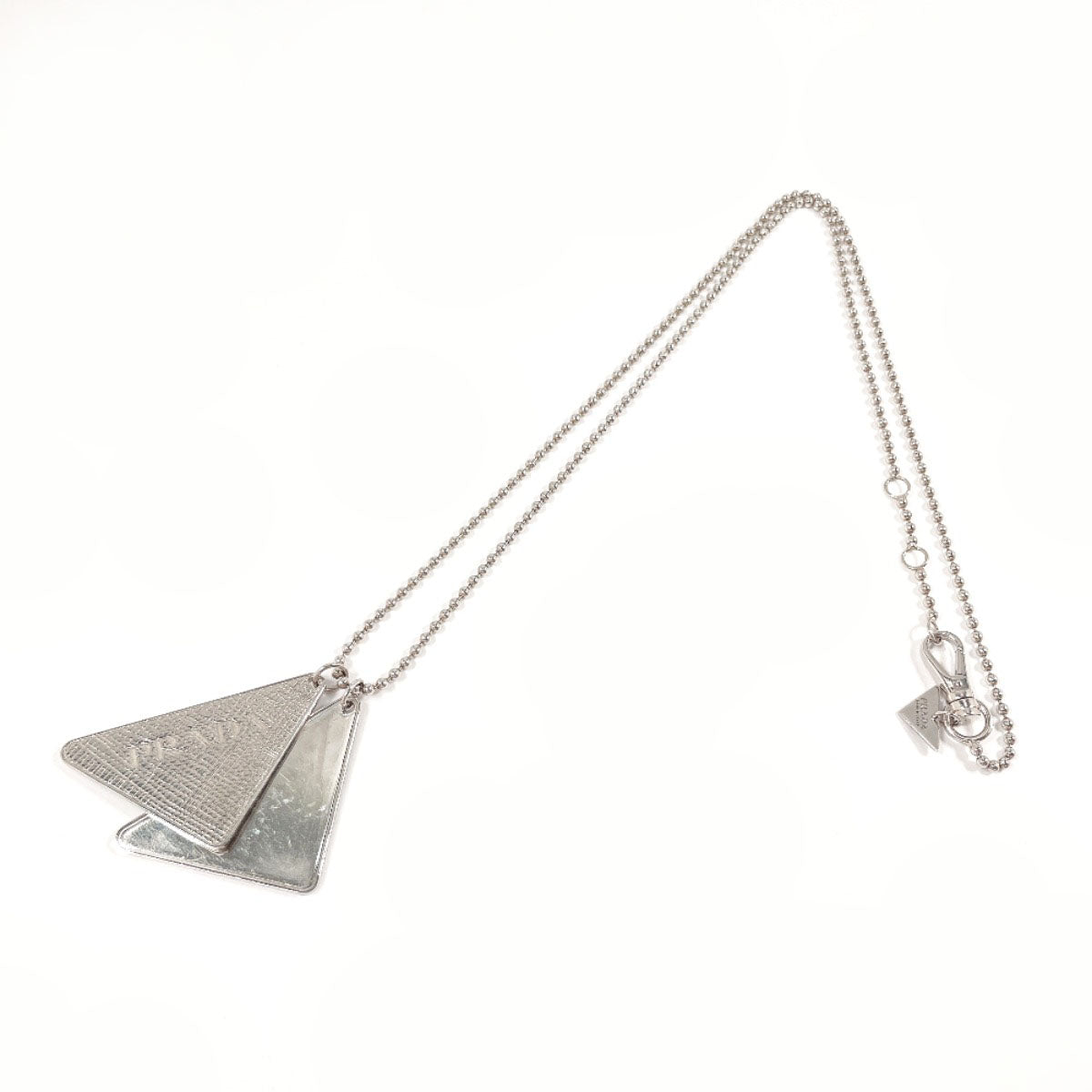 PRADA Necklace 2JC835 Symbol Pendant triangle logo Silver925