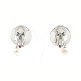 CHANEL Earring Round Plate Logo Star Silver925/Fake pearl Silver Women Second hand