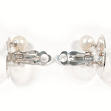 CHANEL Earring Round Plate Logo Star Silver925/Fake pearl Silver Women Second hand