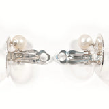 CHANEL Earring Round Plate Logo Star Silver925/Fake pearl Silver Women Second hand