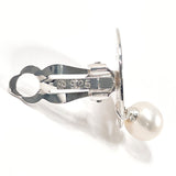 CHANEL Earring Round Plate Logo Star Silver925/Fake pearl Silver Women Second hand