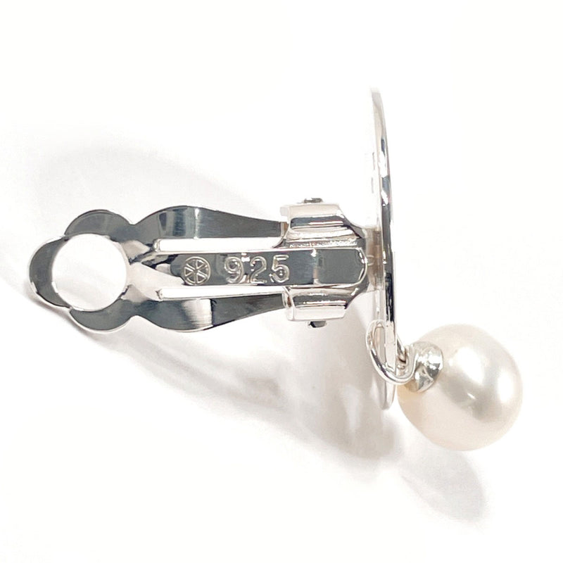 CHANEL Earring Round Plate Logo Star Silver925/Fake pearl Silver Women Second hand