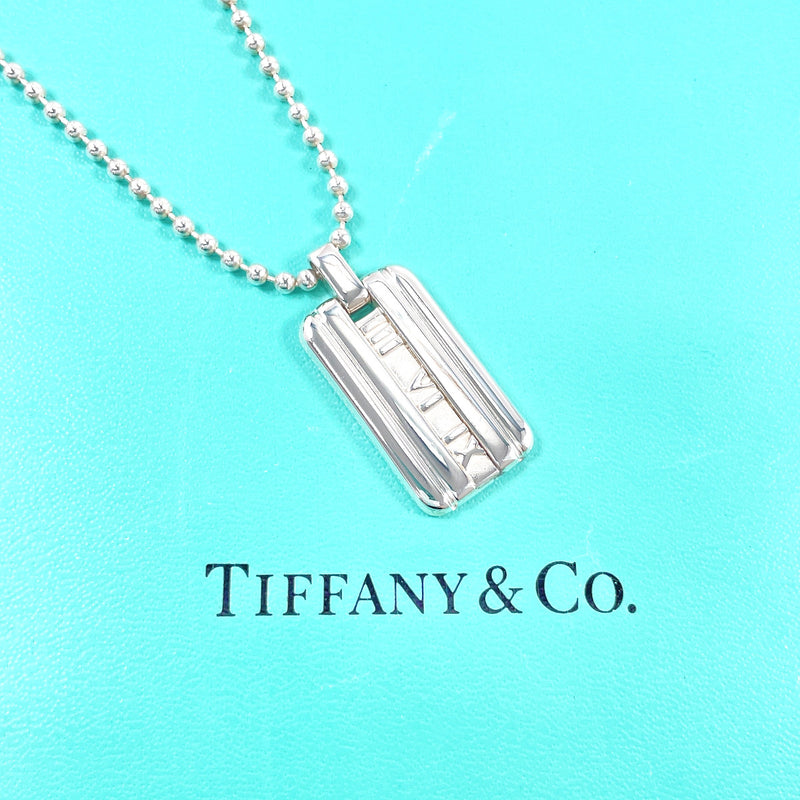 TIFFANY&Co. Necklace Atlas plate Ball chain Silver925 Silver unisex Second hand