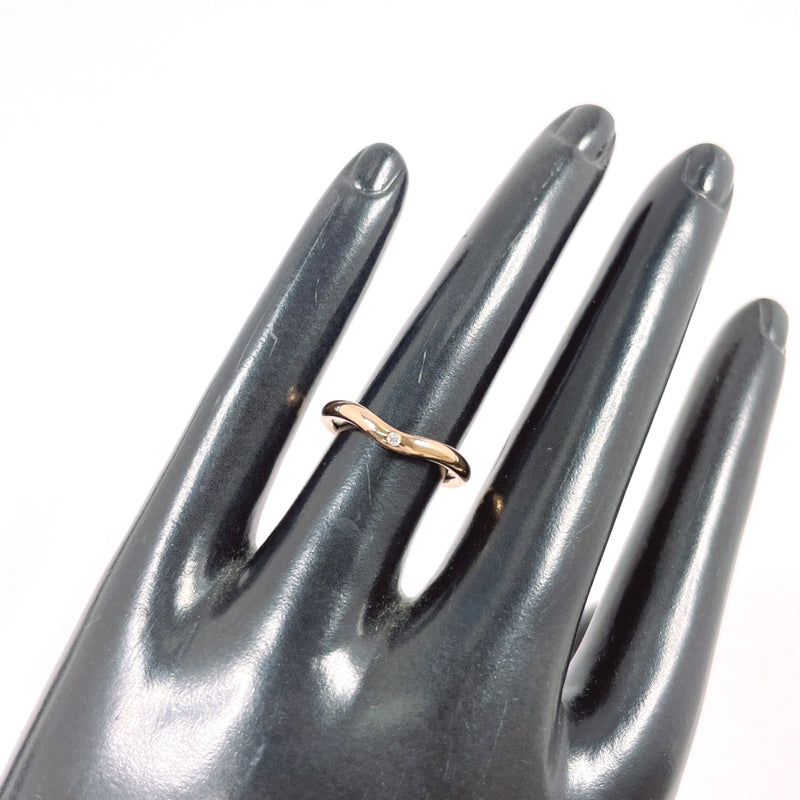 TIFFANY&Co. Ring Curved bundling Elsa Peretti K18 Pink Gold/diamond #US 4 1/4 Pink gold Women Second hand