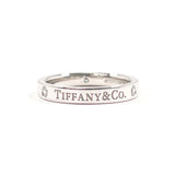 TIFFANY&Co. Ring Flat band ring Pt950Platinum/diamond #US 5 1/4 Silver Women Second hand