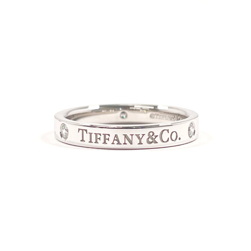 TIFFANY&Co. Ring Flat band ring Pt950Platinum/diamond #US 5 1/4 Silver Women Second hand