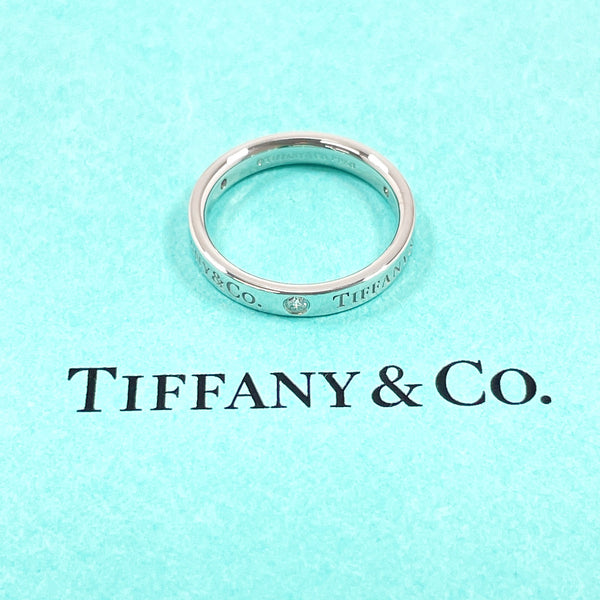 TIFFANY&Co. Ring Flat band ring Pt950Platinum/diamond #US 5 1/4 Silver Women Second hand