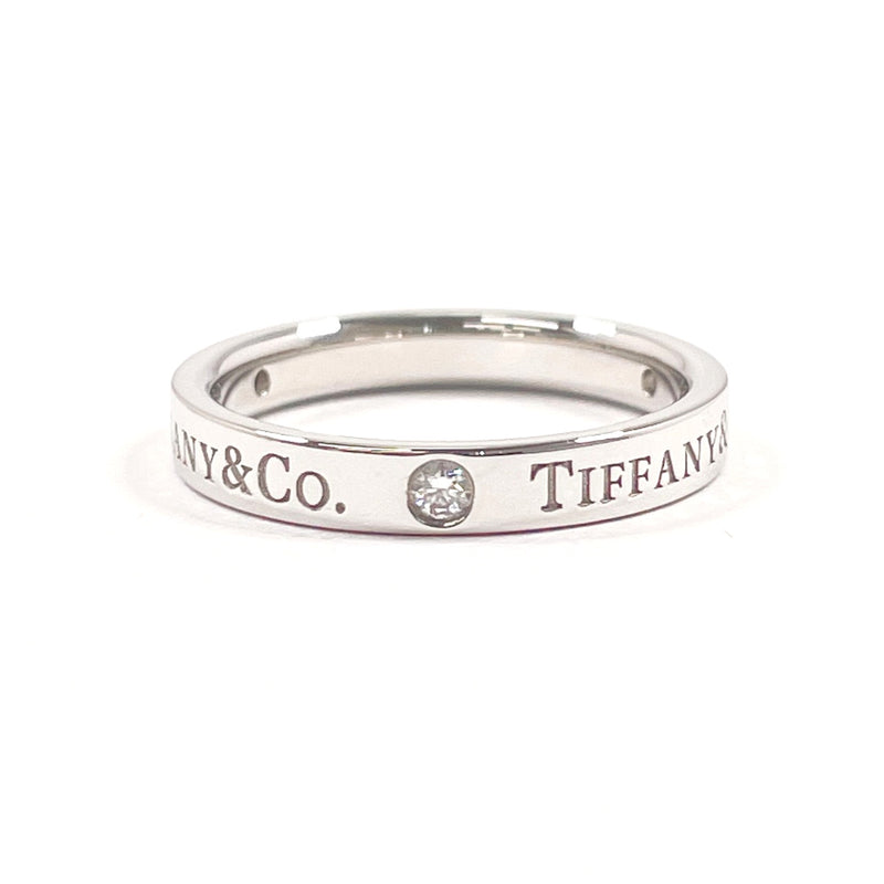 TIFFANY&Co. Ring Flat band ring Pt950Platinum/diamond #US 5 1/4 Silver Women Second hand