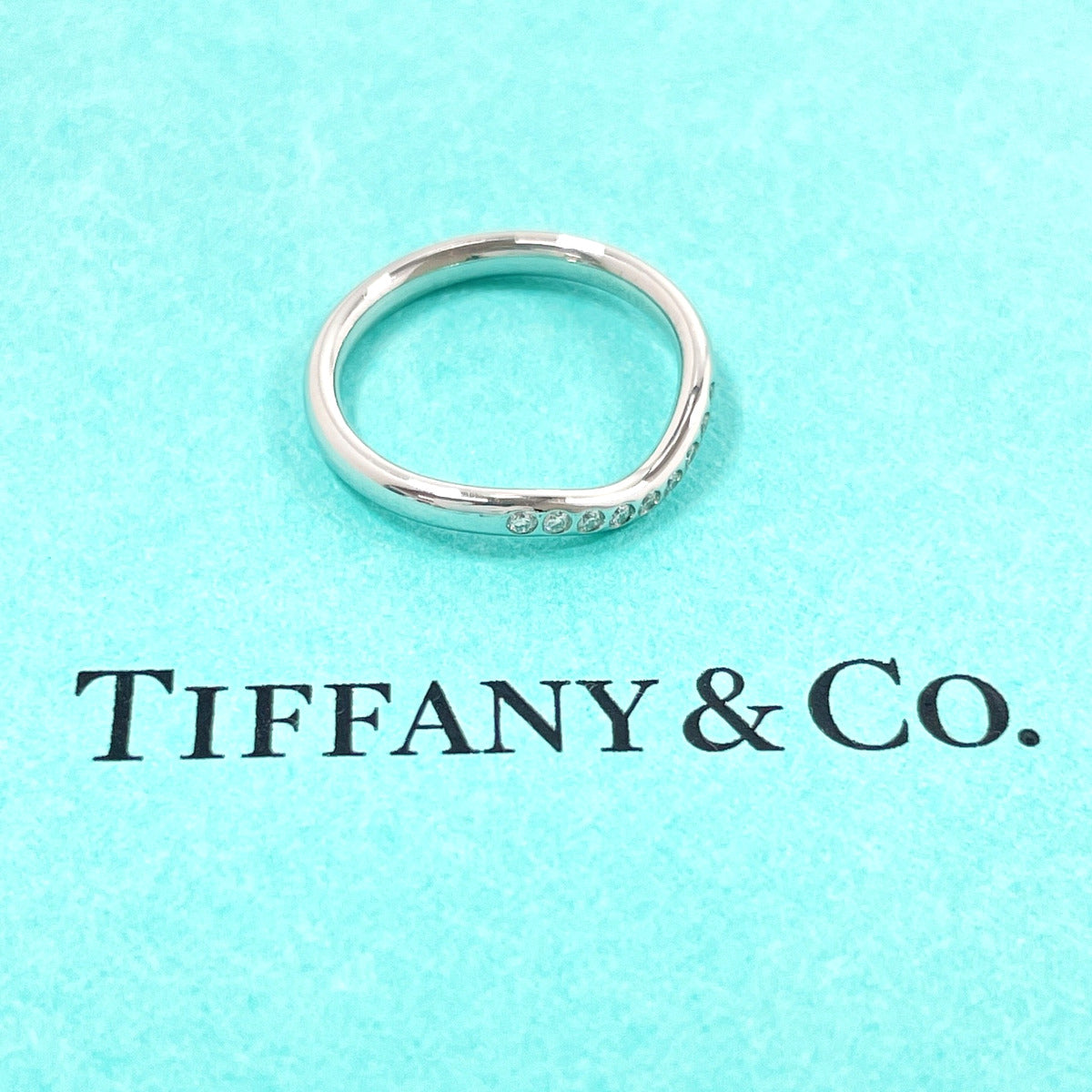 Tiffany & Co. Peretti PT950 リング TIFFANY&Co. Ring Curved bundling Elsa Peretti Pt950Platinum