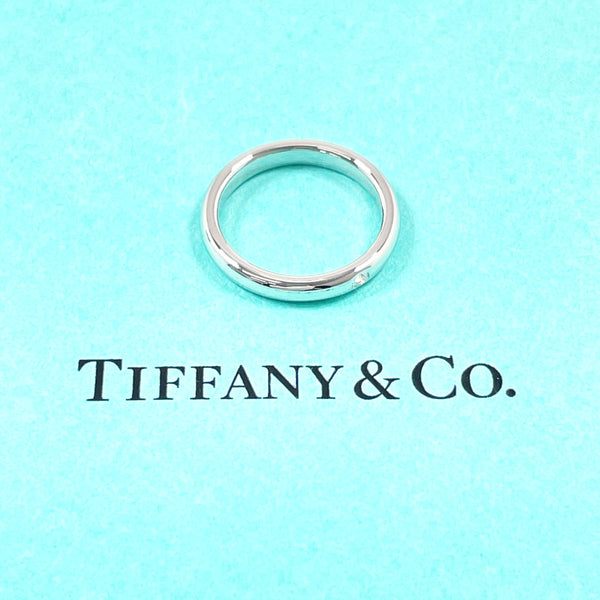 TIFFANY&Co. Ring Stacking band ring Elsa Peretti Pt950Platinum/diamond #US 4 1/4 Silver Women Second hand