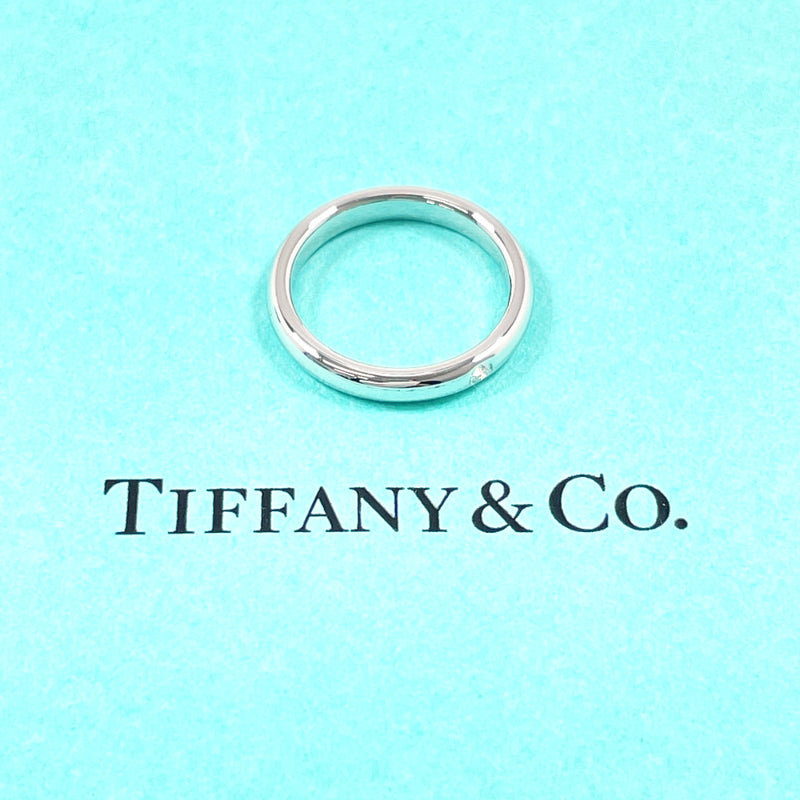 TIFFANY&Co. Ring Stacking band ring Elsa Peretti Pt950Platinum/diamond #US 4 1/4 Silver Women Second hand