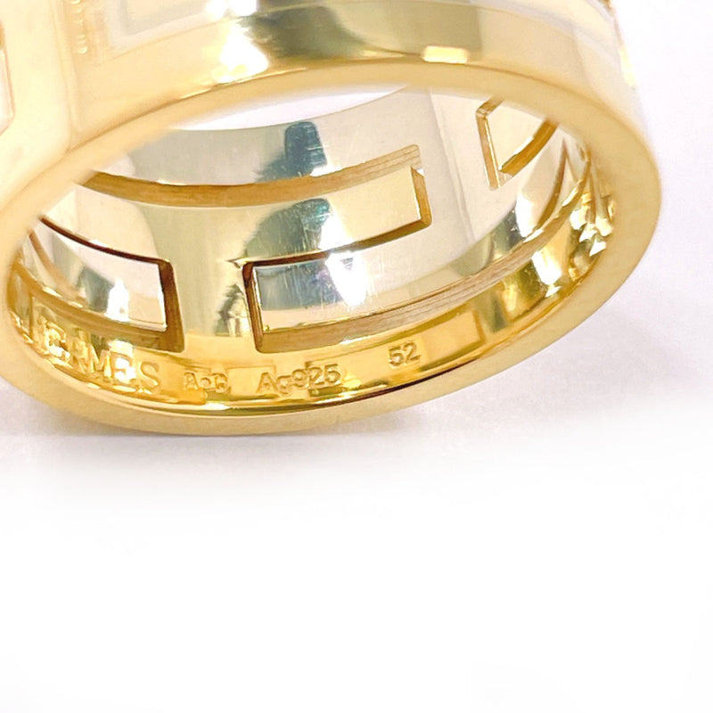 HERMES Ring Move ash Silver925 #US 6 gold gold Women Second hand