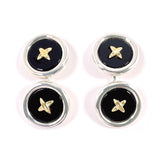 TIFFANY&Co. cuffs Cufflinks Button motif Silver925/K18 yellow gold Silver Silver mens Second hand