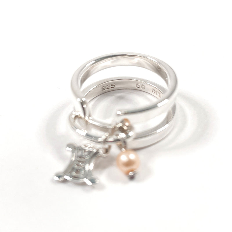 CELINE Ring Macadam Silver925 #US 5 1/4 Silver Women Second hand