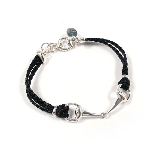 GUCCI bracelet Horsebit Silver925/leather Silver Silver unisex Second hand