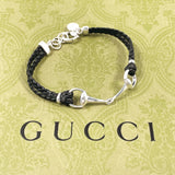 GUCCI bracelet Horsebit Silver925/leather Silver Silver unisex Second hand