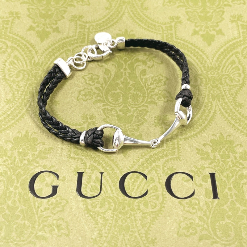 GUCCI bracelet Horsebit Silver925/leather Silver Silver unisex Second hand