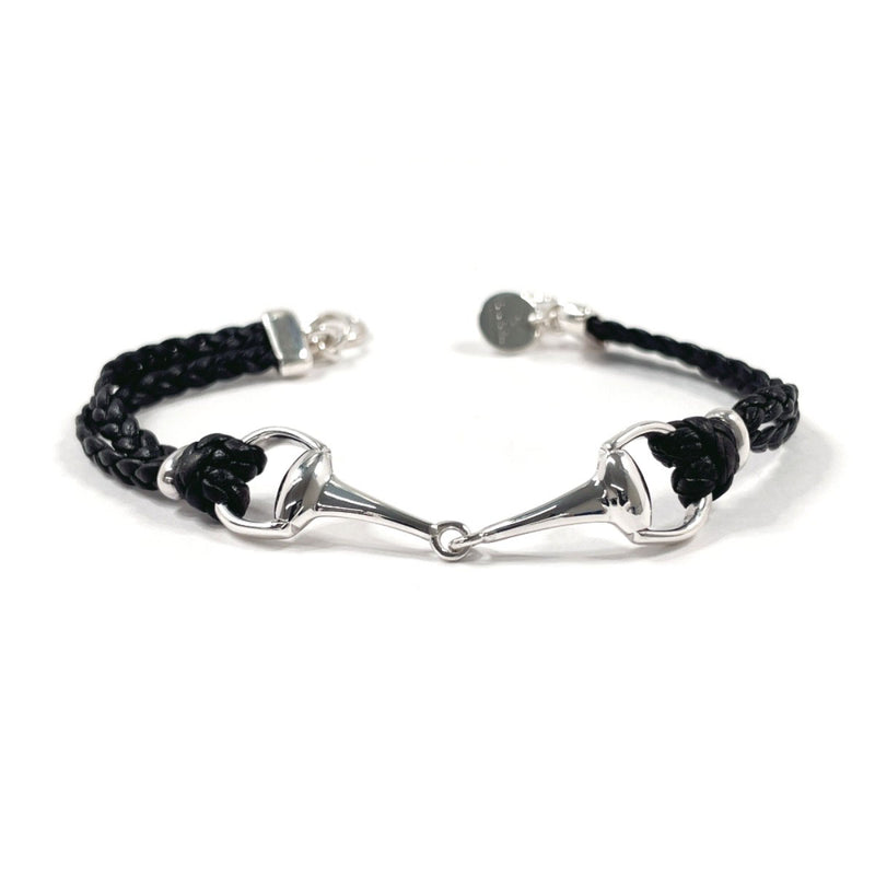 GUCCI bracelet Horsebit Silver925/leather Silver Silver unisex Second hand