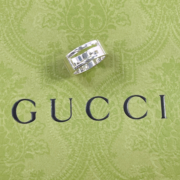 GUCCI Ring Branded Cutout G Silver925 #US 4 3/4 Silver Women Second hand
